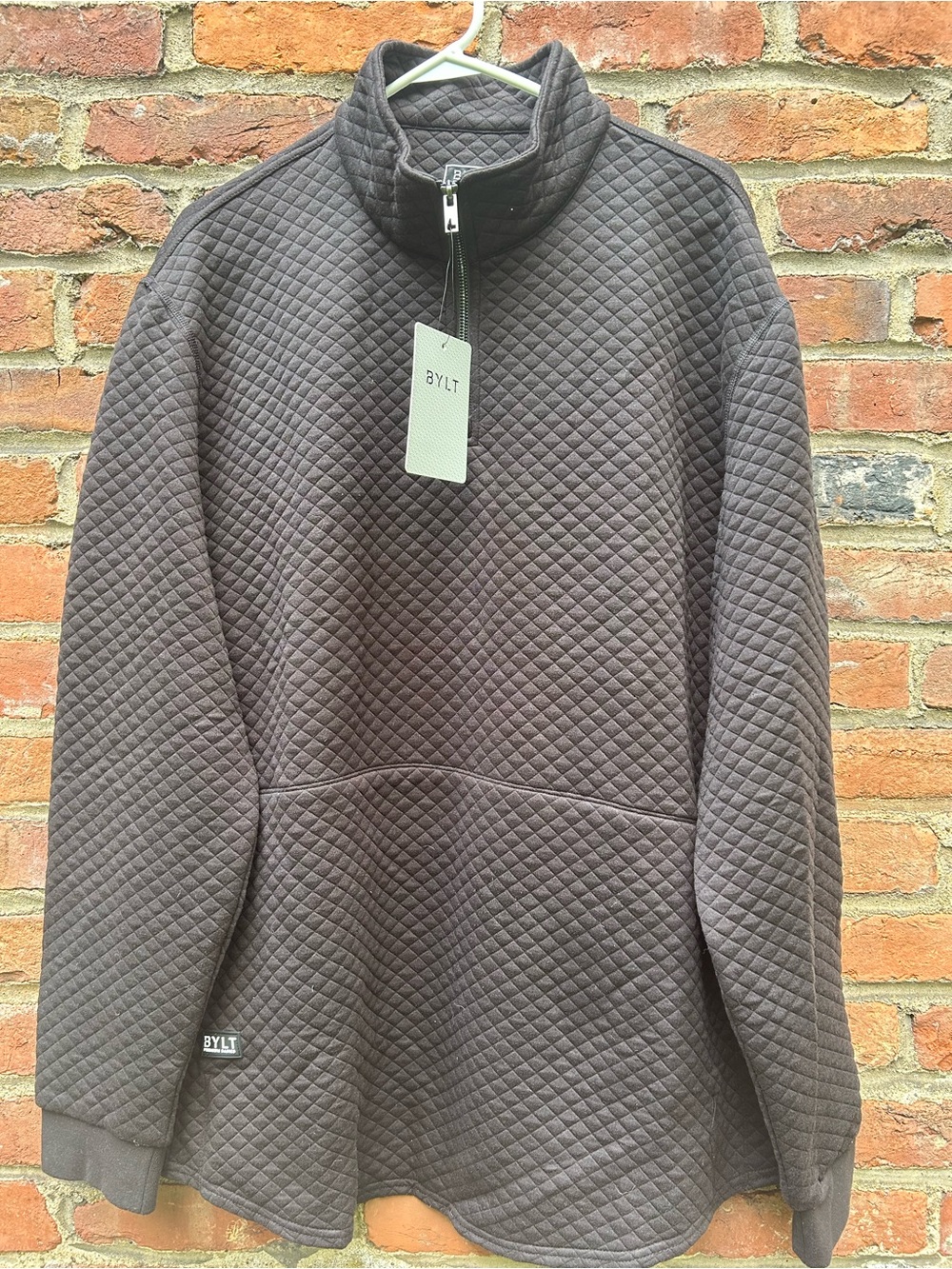 BYLT Basics Men's Quilted Half-Zip Pullover - Charcoal Gray
